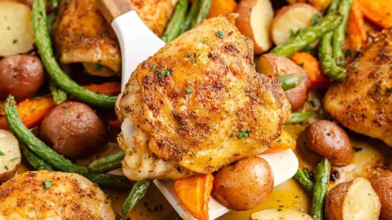 Sheet Pan Chicken Thighs and Vegetables