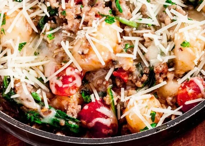 One-Pan Gnocchi with Sausage and Spinach