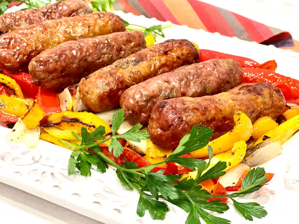 Air Fryer Italian Sausage and Peppers