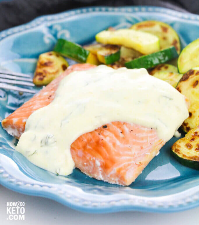 Baked Keto Salmon with Creamy Dill Sauce