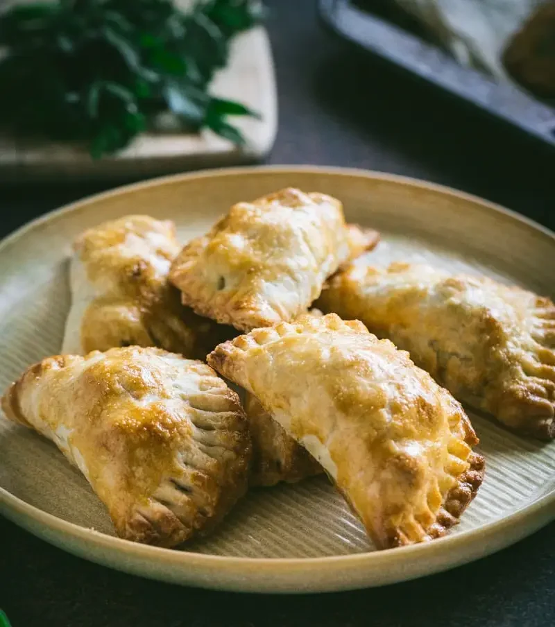 Baked Spinach and Feta Empanadas with Ground Chicken