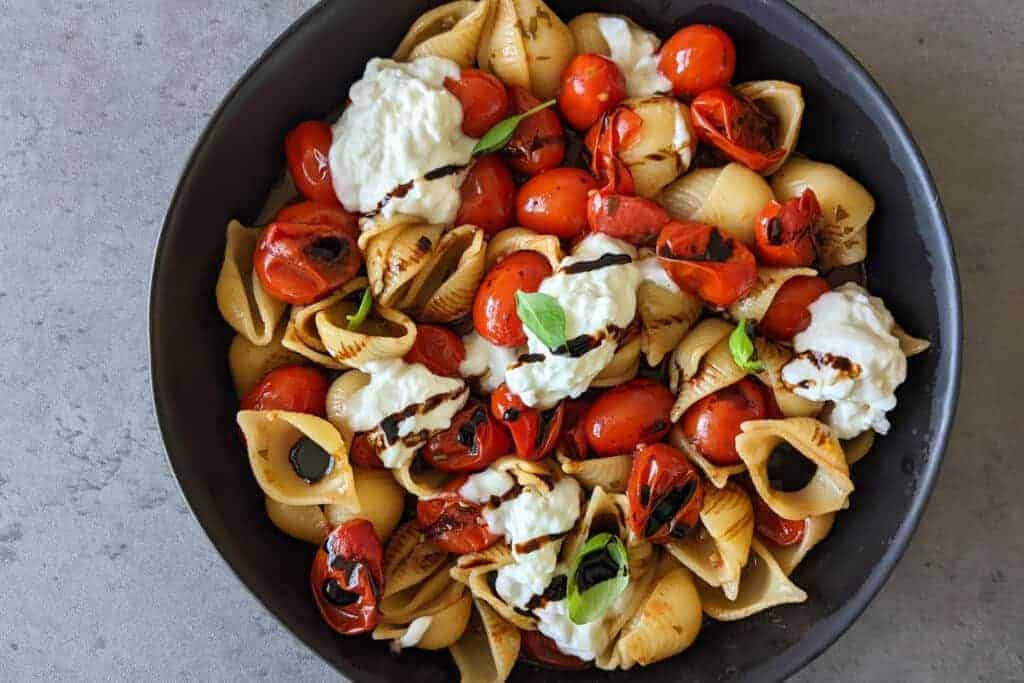Burrata Pasta With Blistered Tomatoes