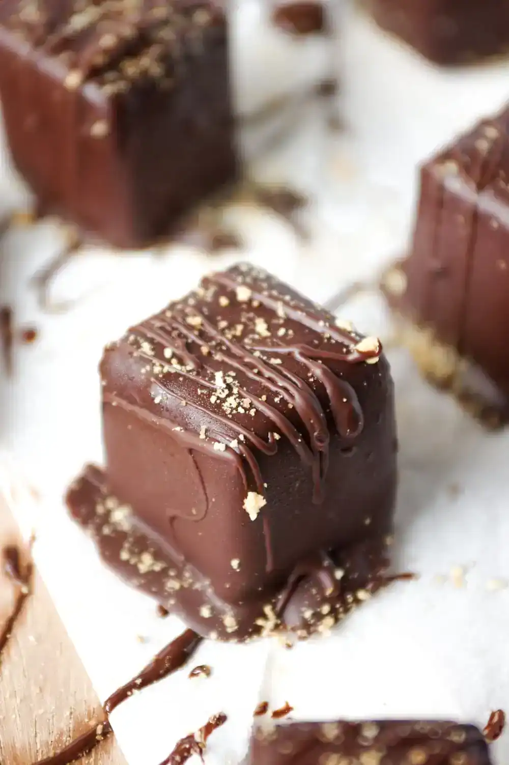 Chocolate Covered Cheesecake Bites