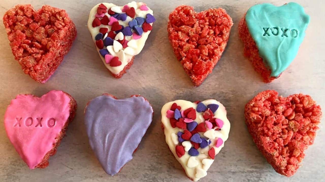 Conversation Heart Rice Krispie Treats