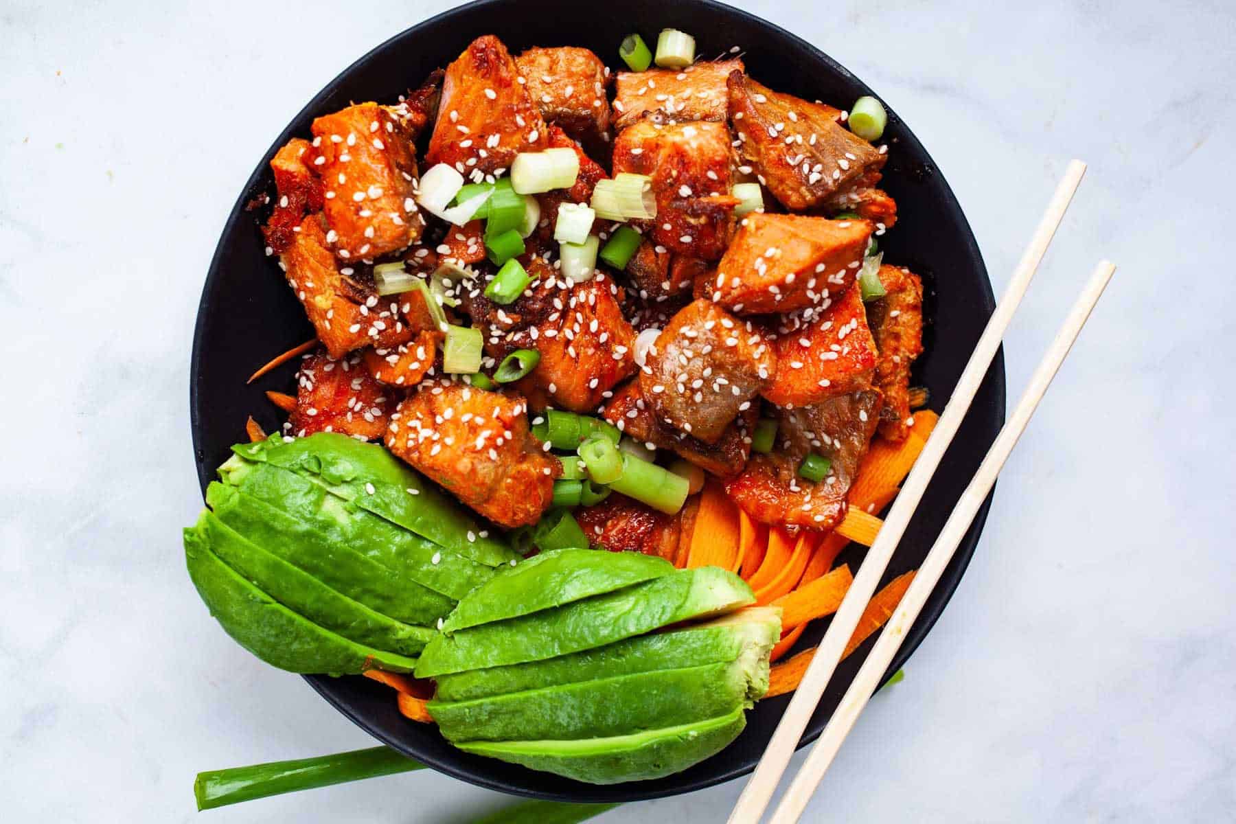 Cooked Salmon Poke Bowl