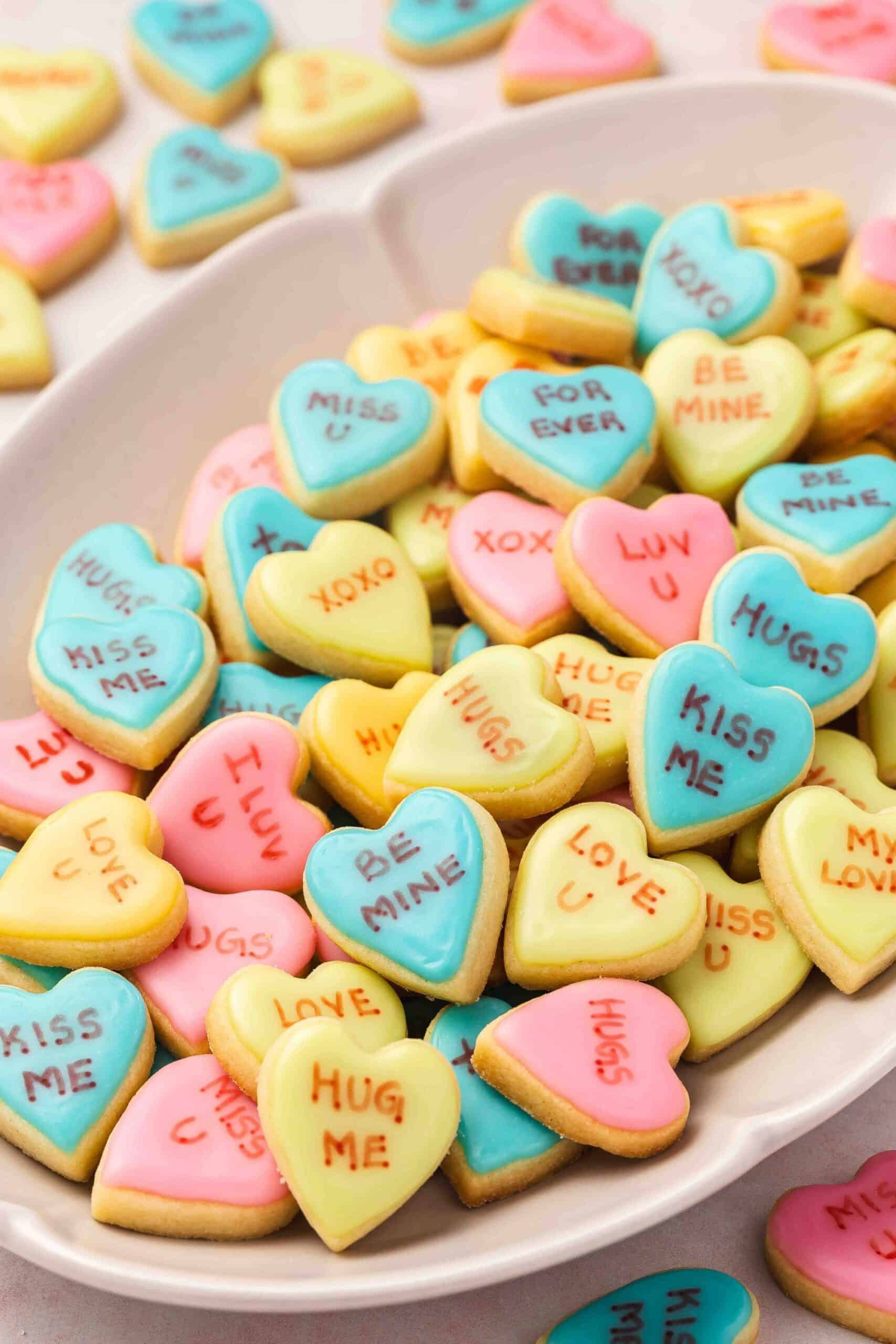 Mini Conversation Heart Cookies