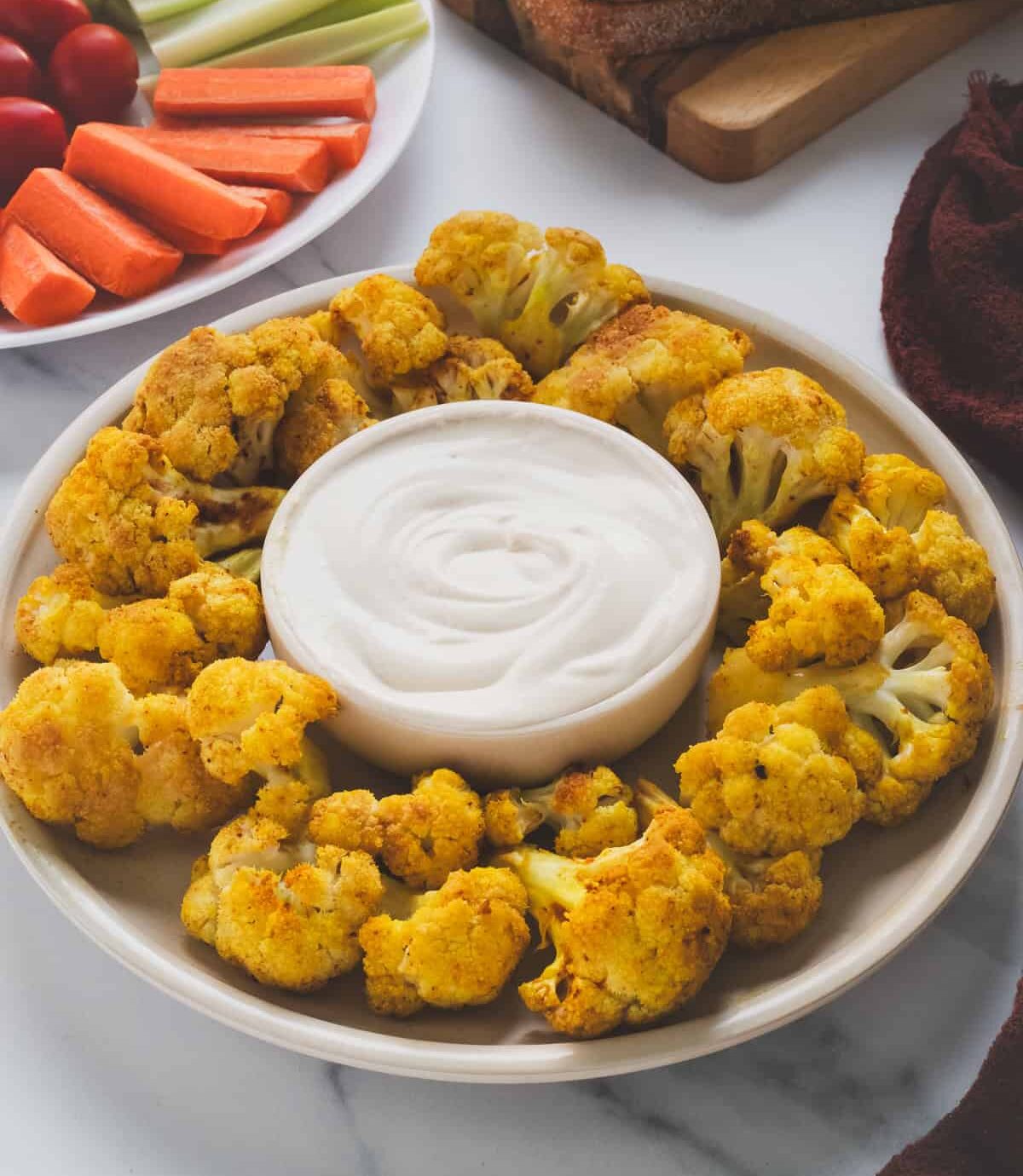 Flourless Buffalo Cauliflower Bites