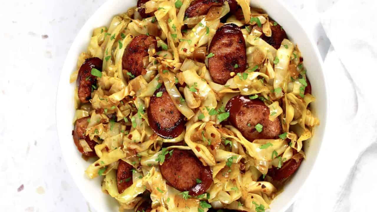 Fried Cabbage and Sausage