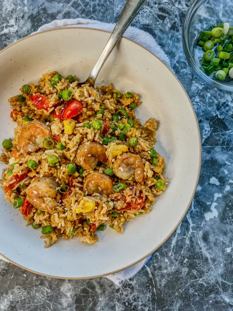Garlicky Shrimp Fried Rice