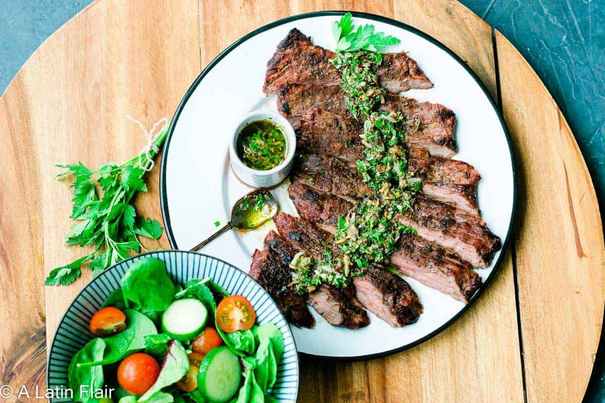Grilled Skirt Steak With Chimichurri Sauce