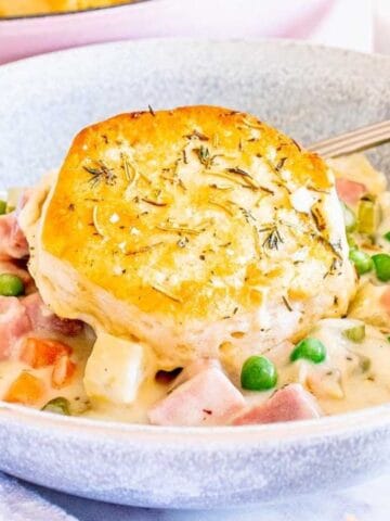 Ham Pot Pie with Biscuits