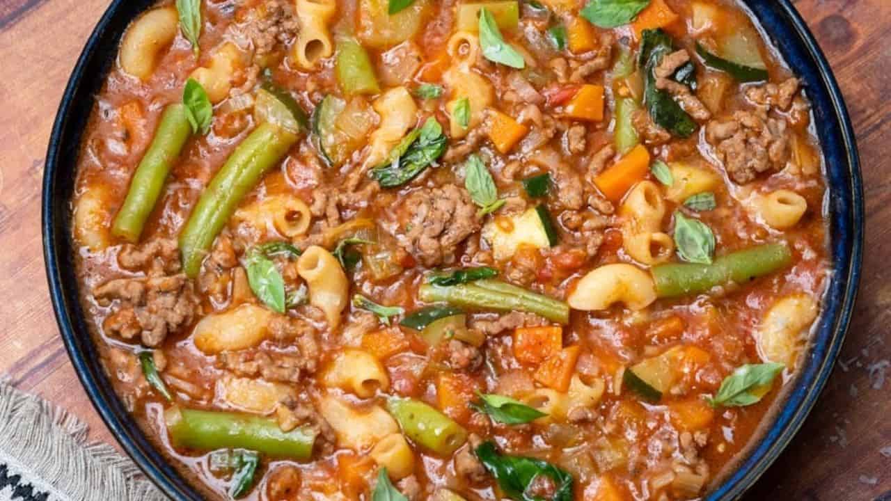 Hamburger Minestrone Soup