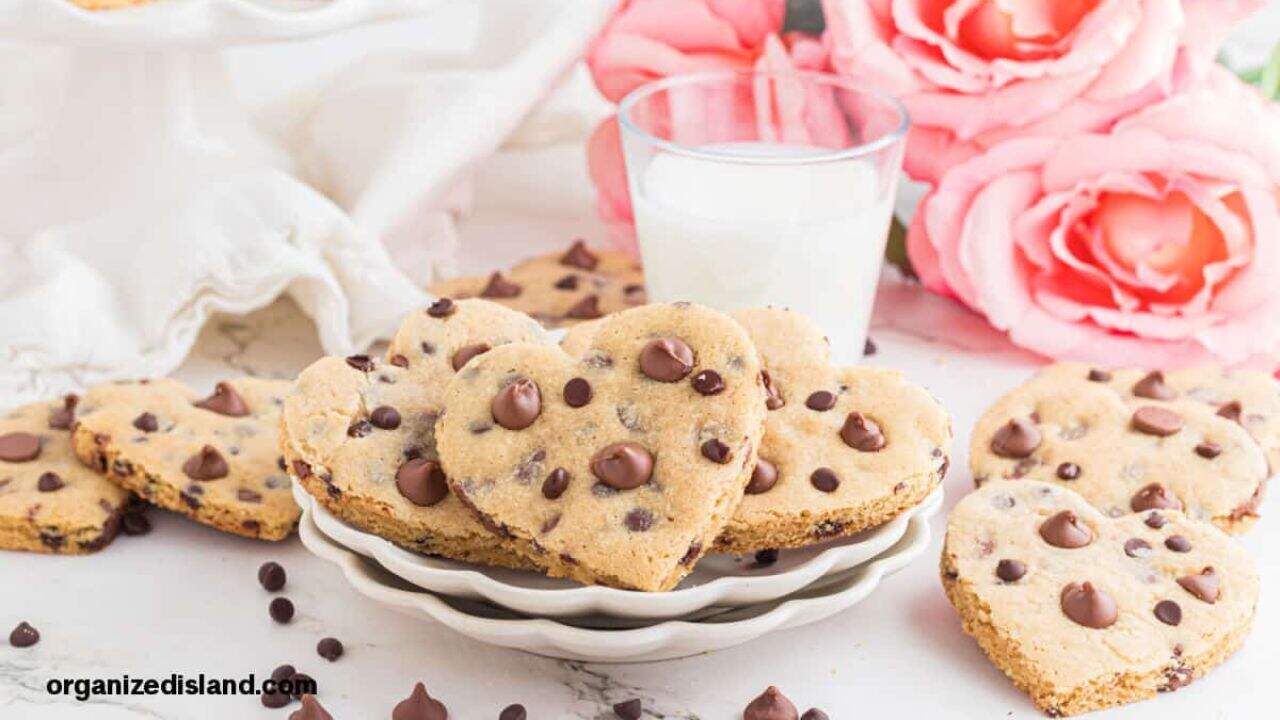 Heart Shaped Chocolate Chip Cookies