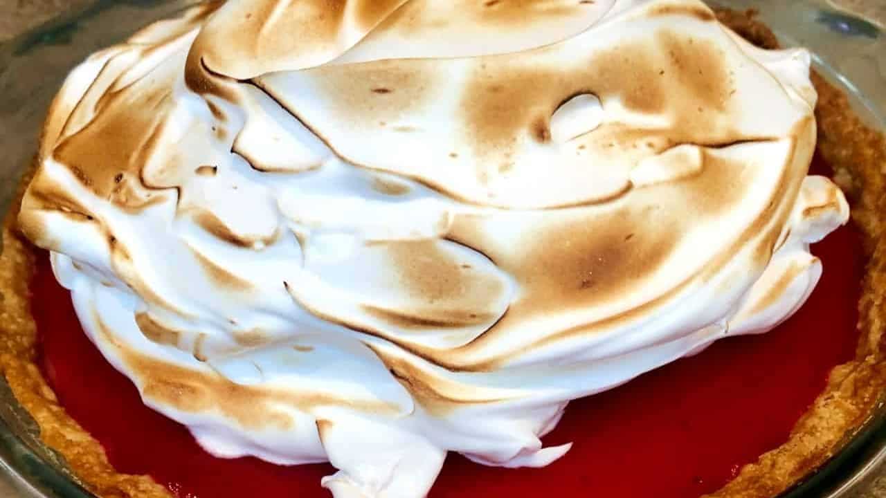 Lemon Cranberry Meringue Pie