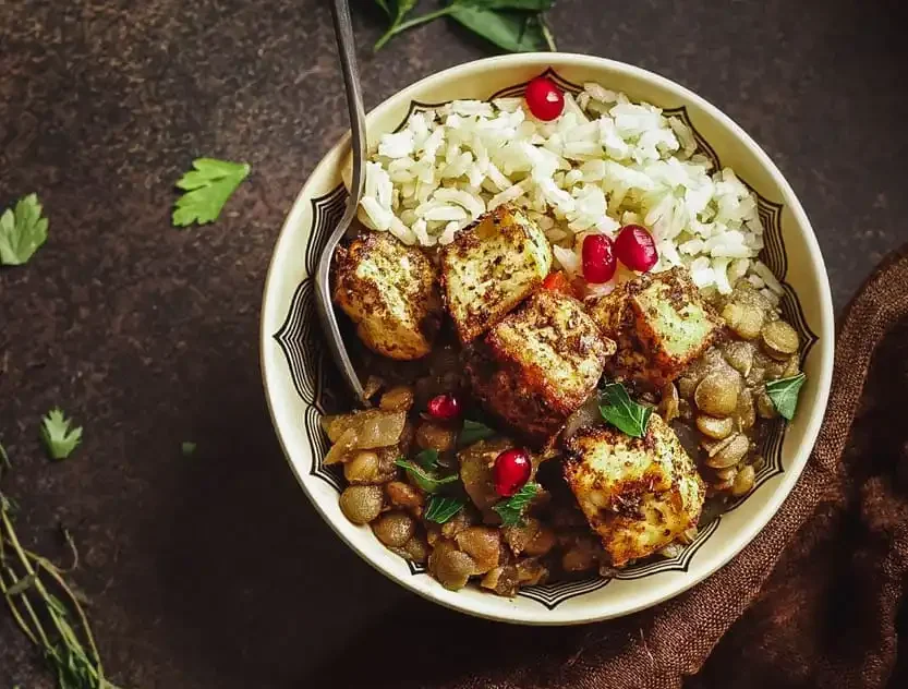 Lentils and Tofu Bowl