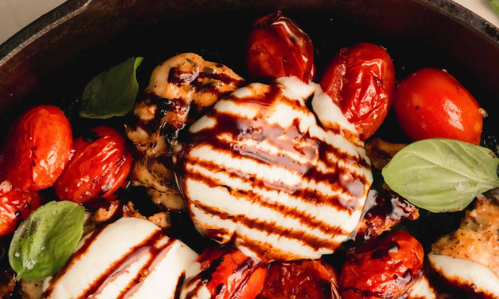 One-Pan Balsamic Caprese Chicken Thighs