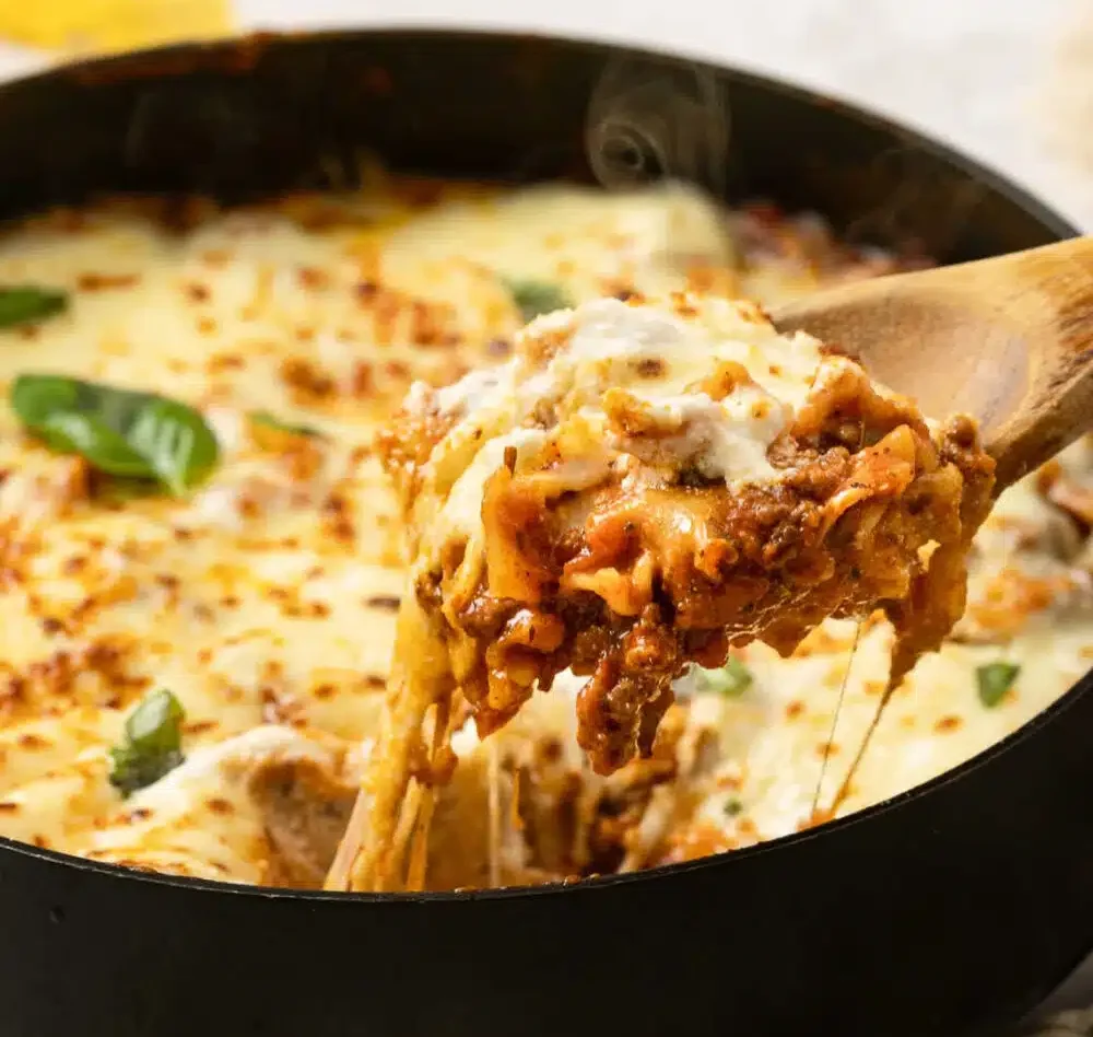 One-Pan Cheesy Lasagna Skillet
