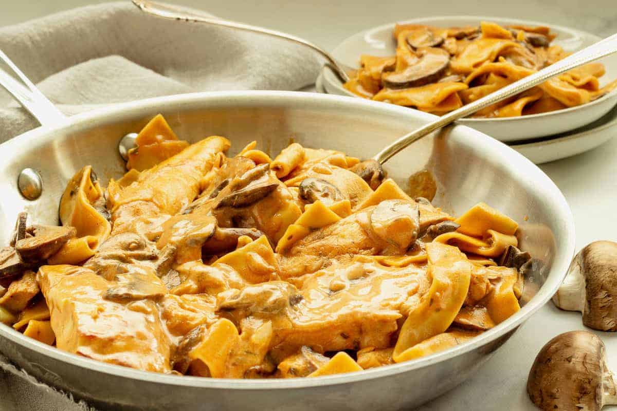 Skillet Tarragon Chicken with Noodles