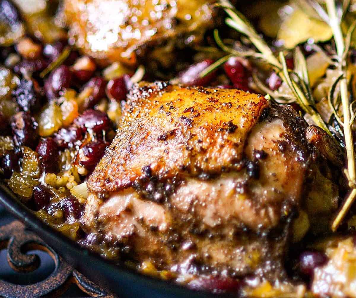 One-Pan Jerk Chicken, Red Beans & Coconut Rice