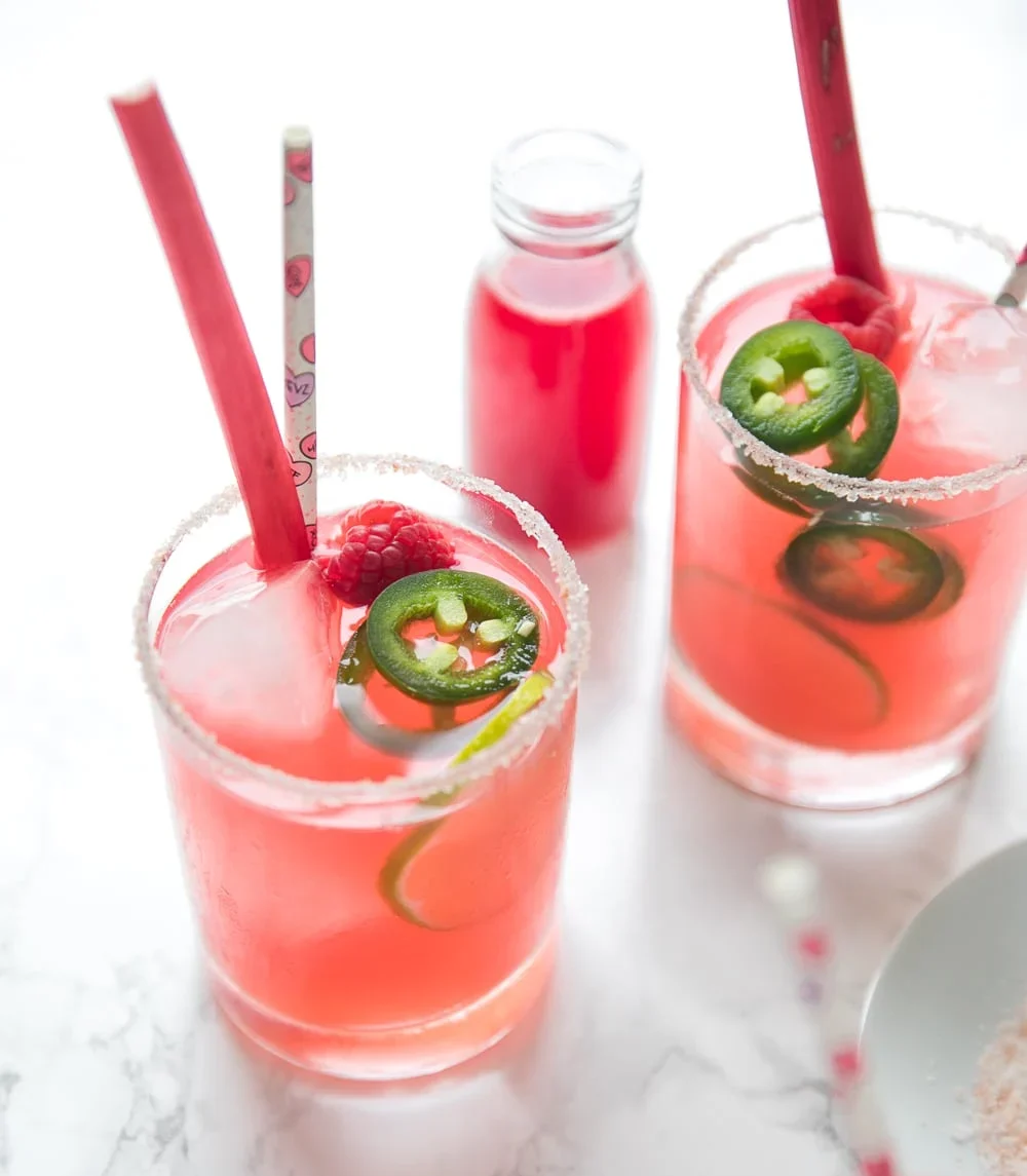 Raspberry Rhubarb Margaritas