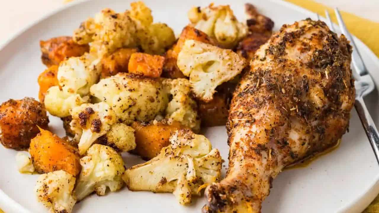 Roasted Butternut Squash and Cauliflower