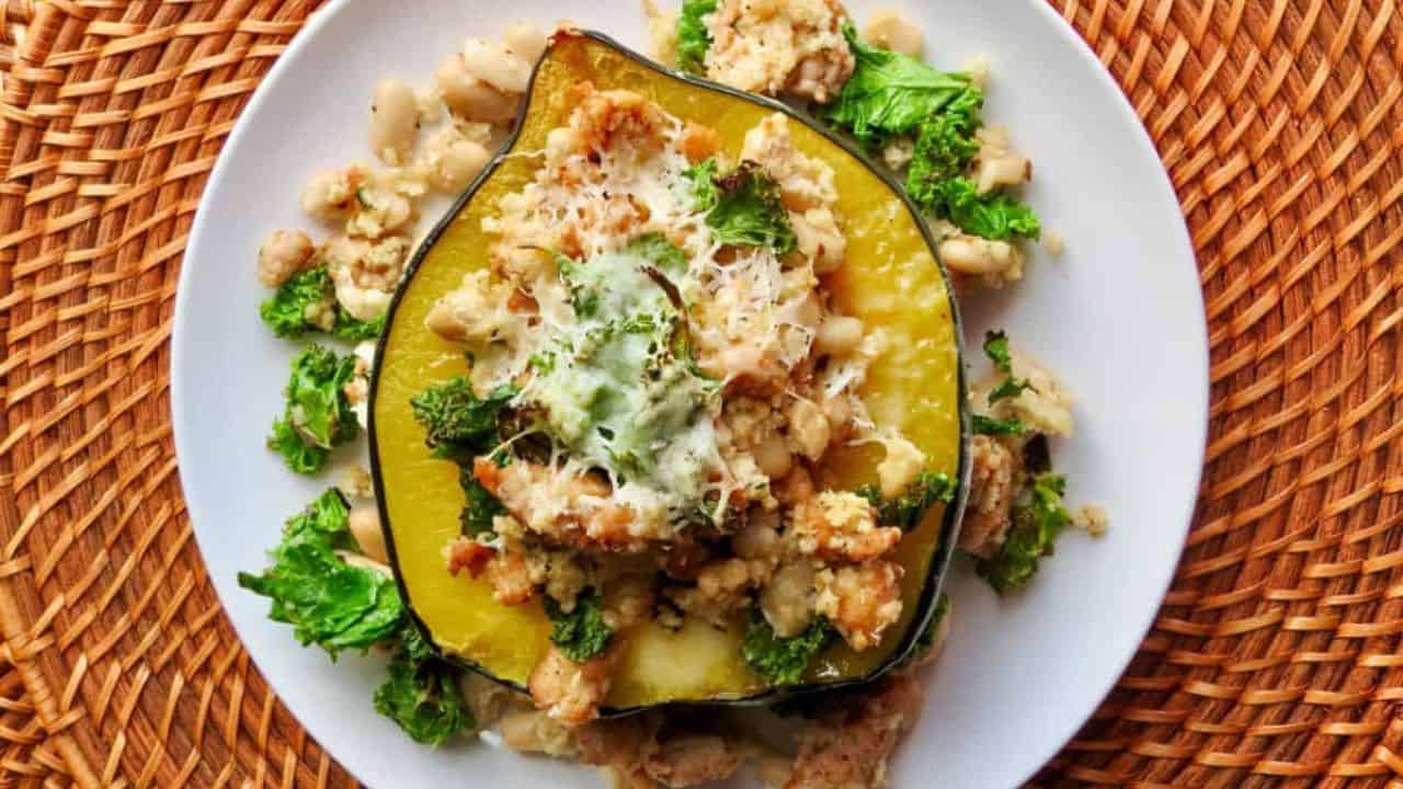 Sausage-Stuffed Acorn Squash