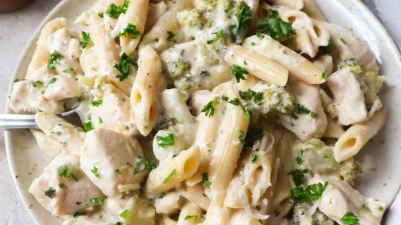 Slow Cooker Chicken Broccoli Alfredo
