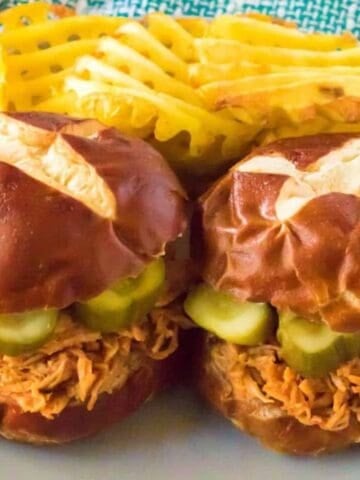Slow Cooker Hot Honey Chicken Sandwiches