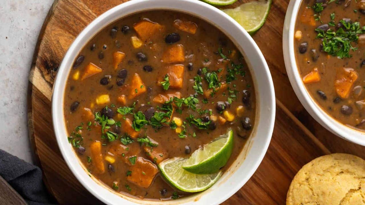 Southwest Black Bean Sweet Potato Soup