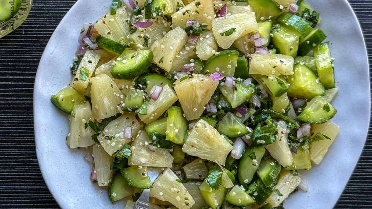 Spicy Pineapple Cucumber Salad