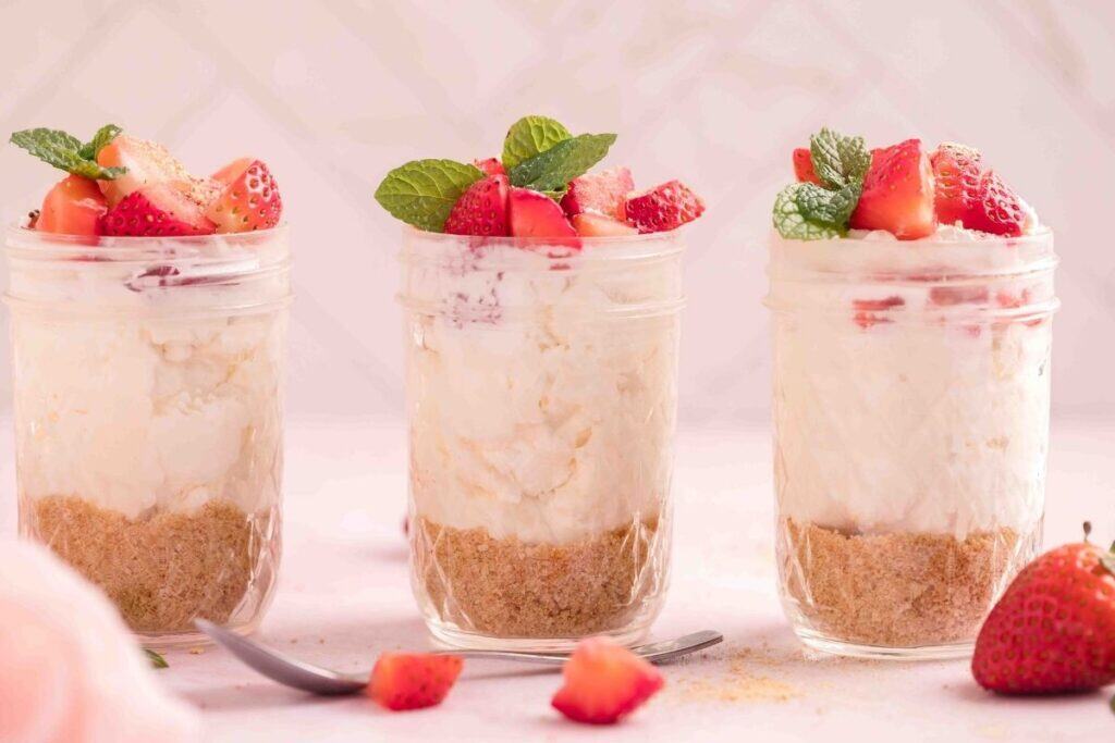 Strawberry Cheesecake in a Jar