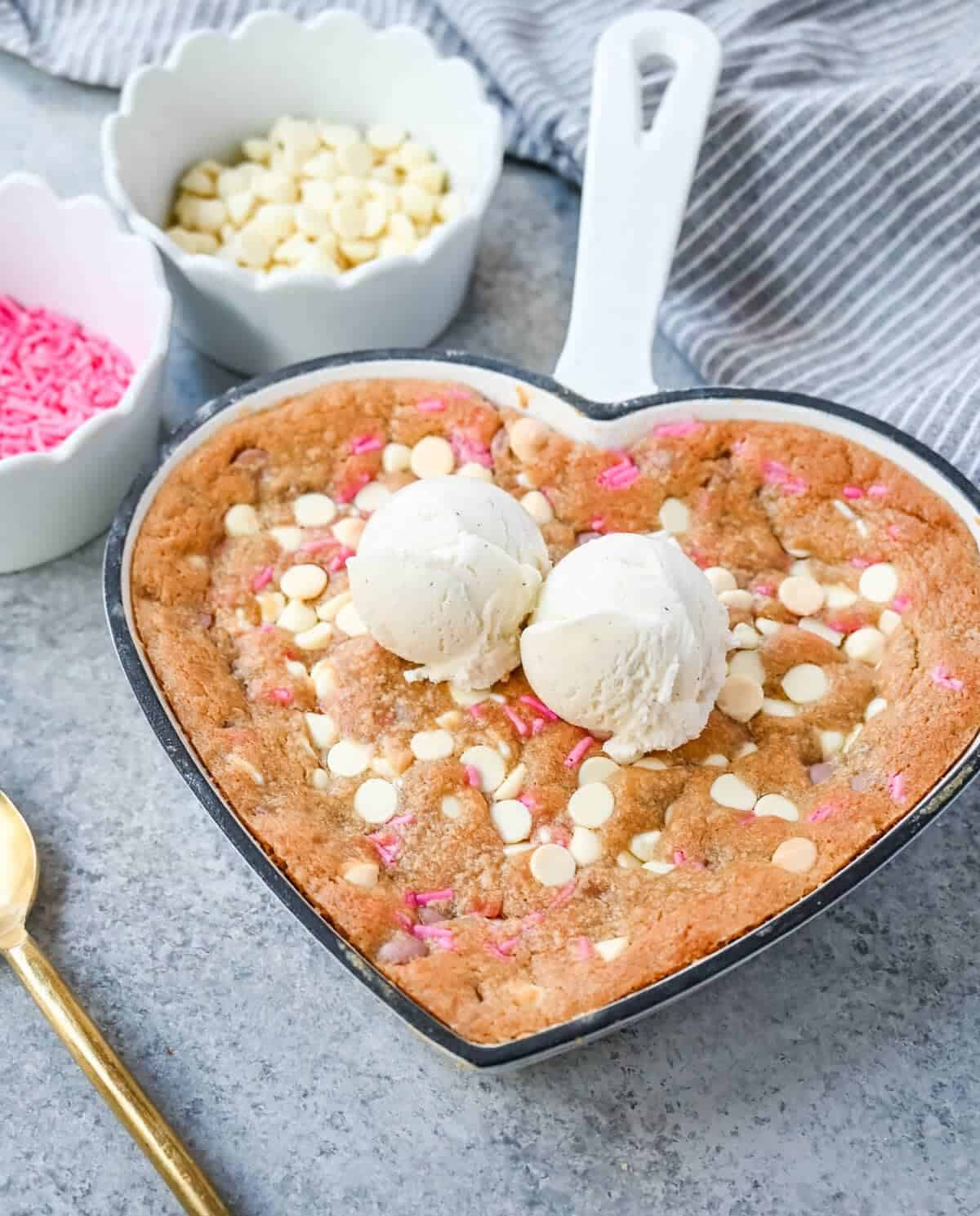 Valentine's Day Heart Skillet Cookie