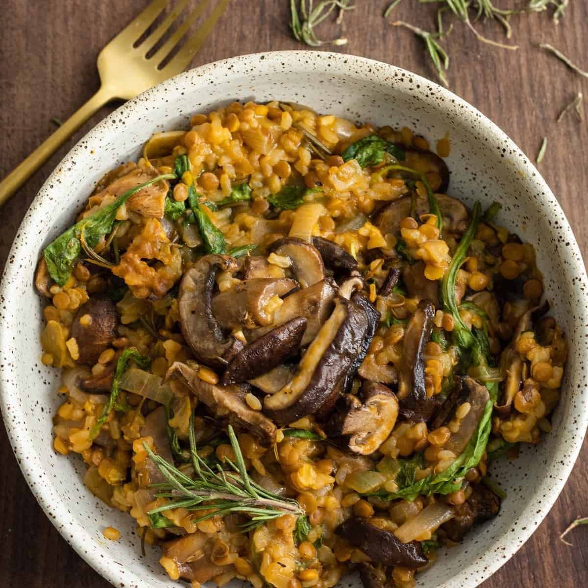 Mushroom Lentil Risotto