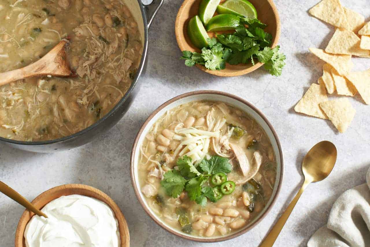 White Chicken Chili with Poblano Peppers