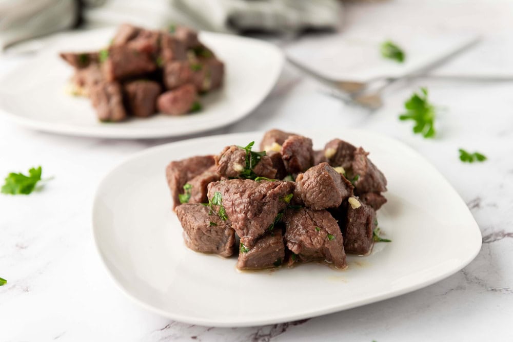 Air Fryer Steak Bites with Garlic Butter