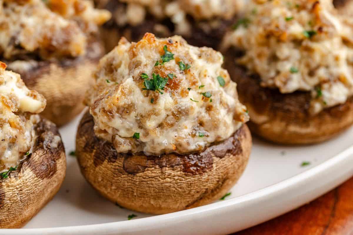 3 Ingredient Sausage Stuffed Mushrooms
