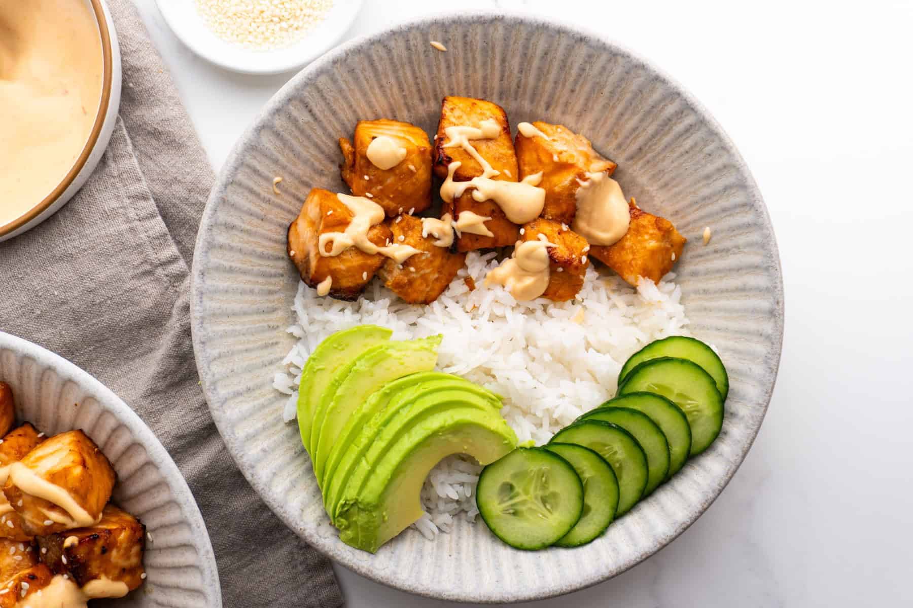 Air Fryer Salmon Bowls