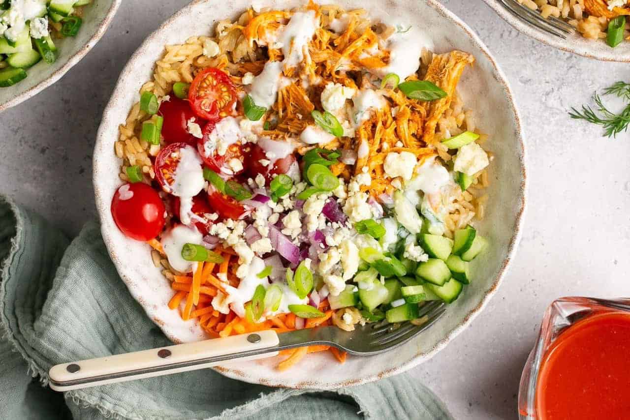 Buffalo Chicken and Rice Bowls