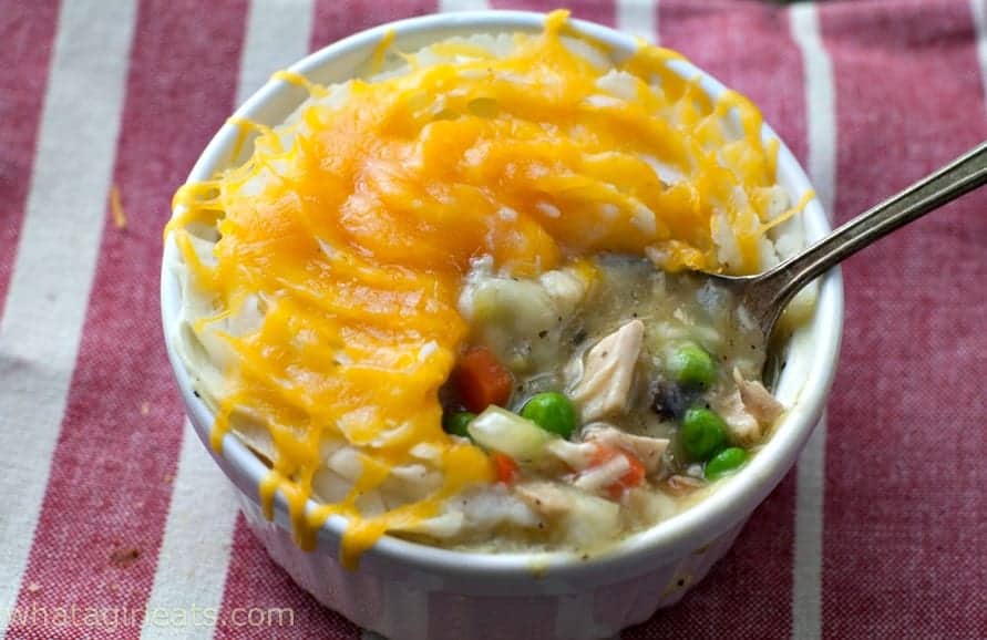 Cheddar Potato Crusted Chicken Pot Pies