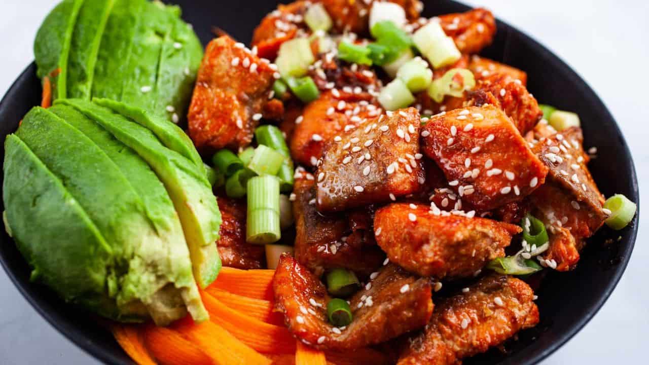 Cooked Salmon Poke Bowl