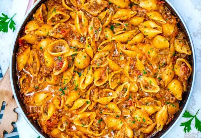 Creamy Beef and Shells
