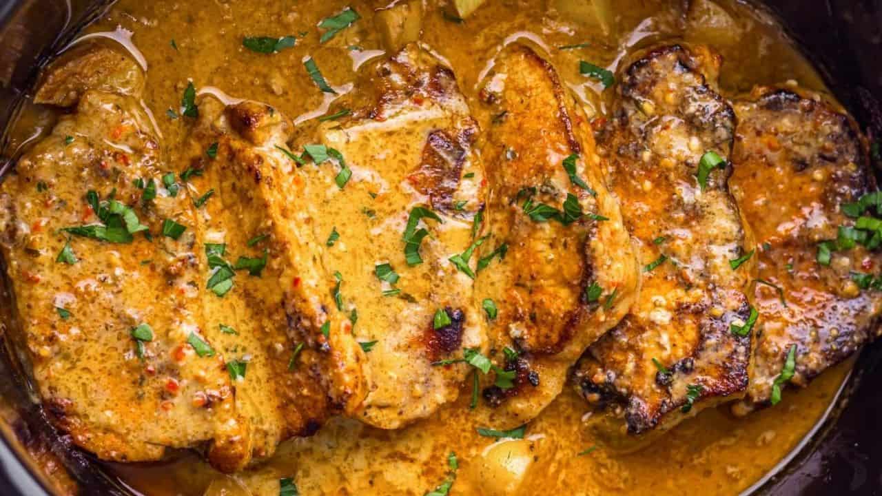 Crockpot Garlic Parmesan Pork Chops