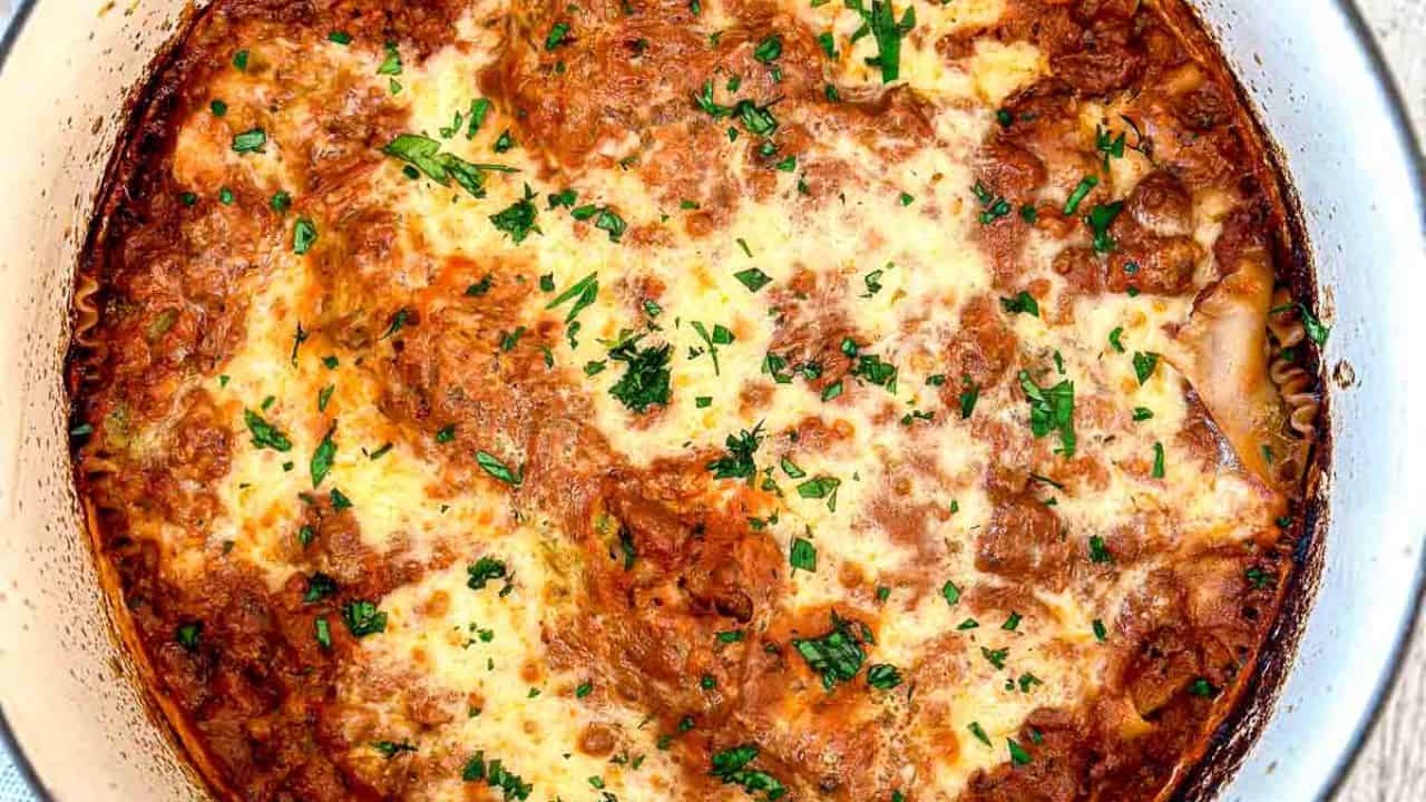 Dutch Oven Lasagna With Cottage Cheese