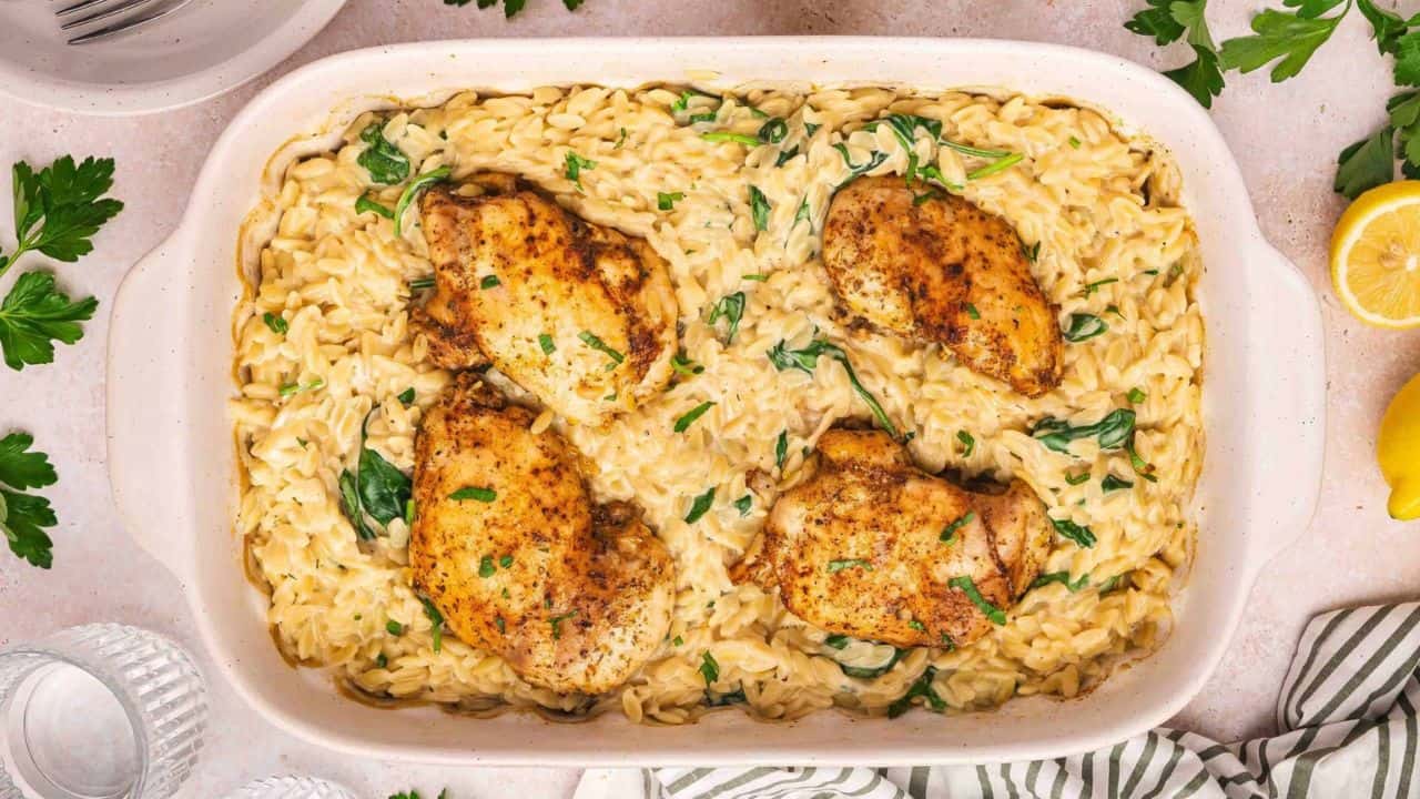 Easy Baked Chicken Orzo