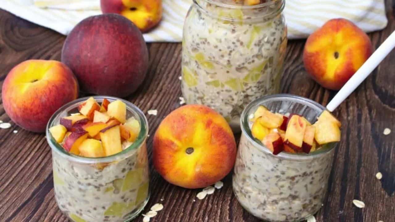 Easy Canned Peach Overnight Oats