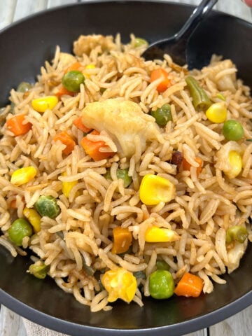 Fried Rice with Frozen Vegetables