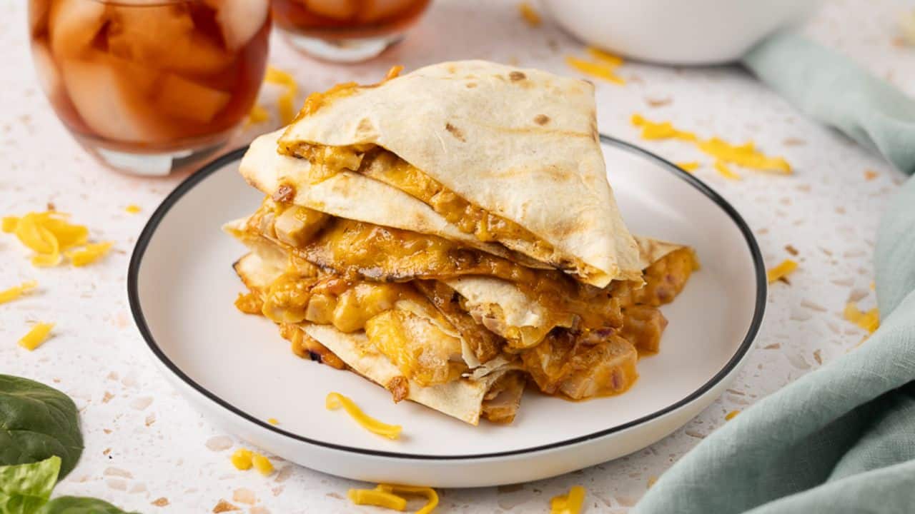 Grilled BBQ Ranch Chicken Quesadillas