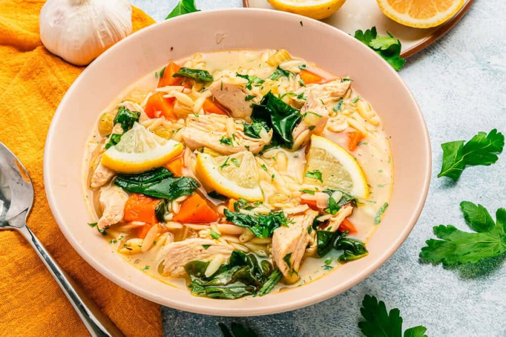 Lemon Chicken Orzo Soup