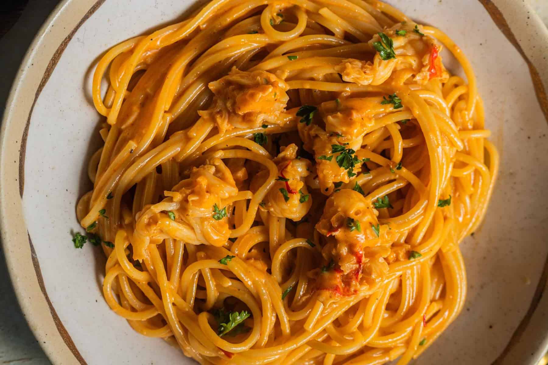 Lobster Pasta with Creamy Saffron Sauce