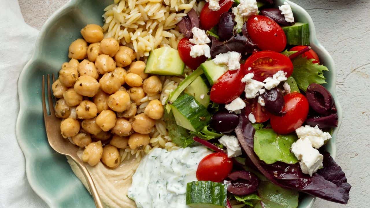 Mediterranean Bowls with Trader Joe's Greek Chickpeas